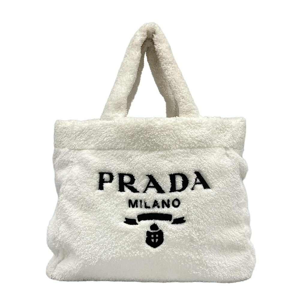 Prada Terry Tote Bag Tote Bag White Black